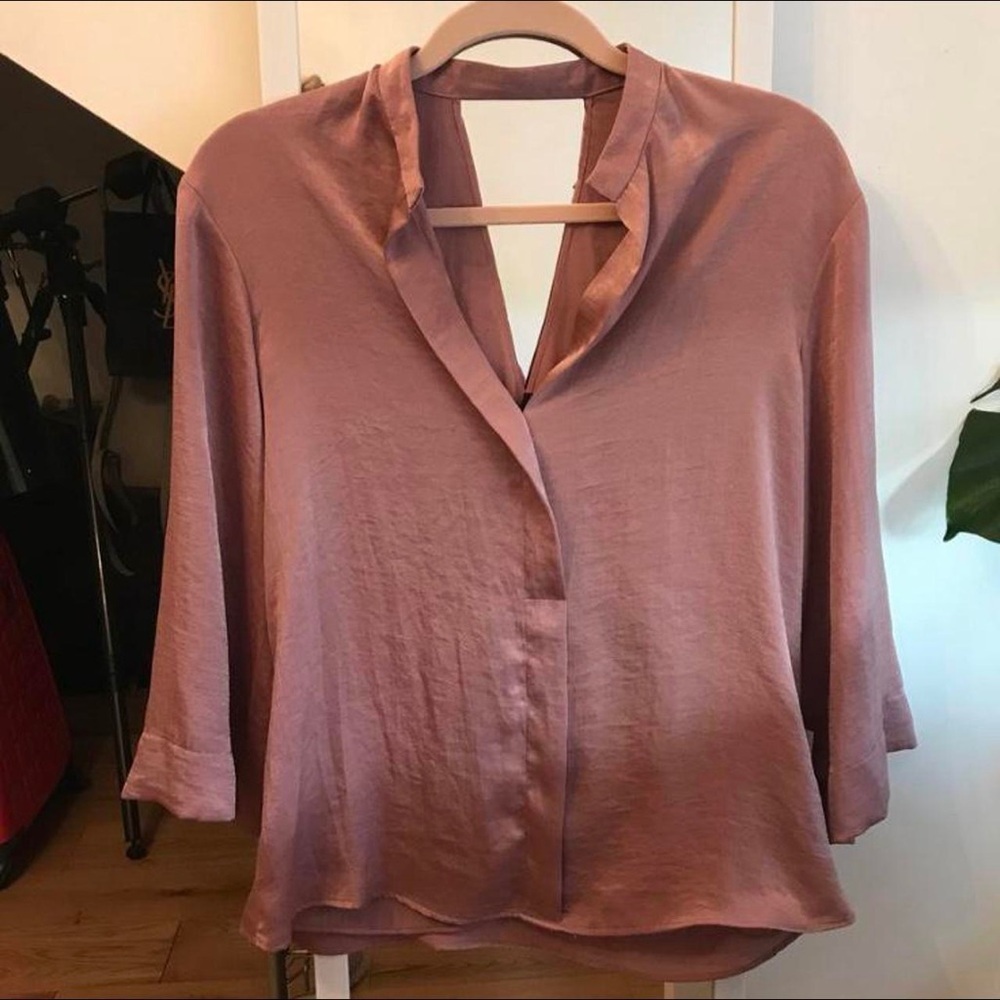 ZARA Dusty Pink Satin Blouse
